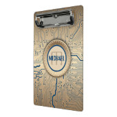 Gedrukte schakelkaart Elektronica koperen monogram Mini Klembord (Angled2)