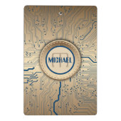 Gedrukte schakelkaart Elektronica koperen monogram Mini Klembord (Achterkant)