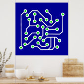 Gedrukte schakelkaart poster (Keuken)