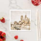 Gedrukte servetten van de Notre Dame kathedraal (Insitu)