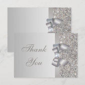 Gedrukte zilverreeksen, BW & Diamond Hartelijk dan Bedankkaart (Voorkant / Achterkant)