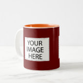 GEDUID ontwerp uw eigen maroon en Oranje Mok cadea (Voorkant links)