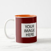 GEDUID ontwerp uw eigen maroon en Oranje Mok cadea (Links)