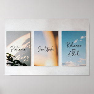 Geduld, Dankbaarheid, Vertrouwen   Minimalistische Poster