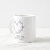 Geduld, doorzettingsvermogen en doorzettingsvermog koffiemok (Voorkant links)