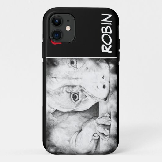 Geduldig Wachten met rood hart Case-Mate iPhone Case (Achterkant)