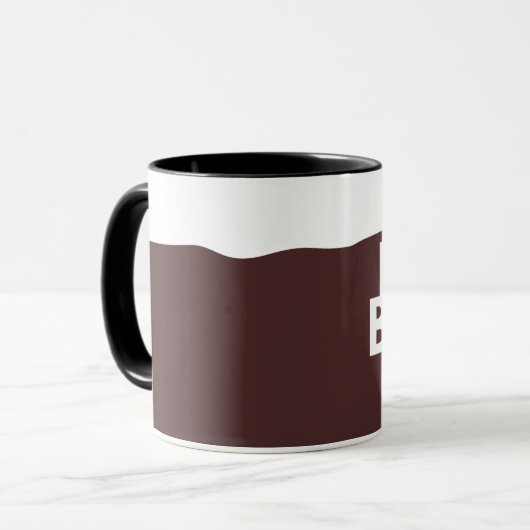 GEDURFD BROUWSEL. Koffie Mok - Grappige minimalist (Voorkant links)