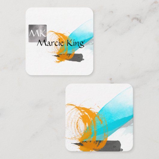 gedurfd modern , abstract kunstschilderontwerp vierkante visitekaartje (Voorkant / Achterkant)