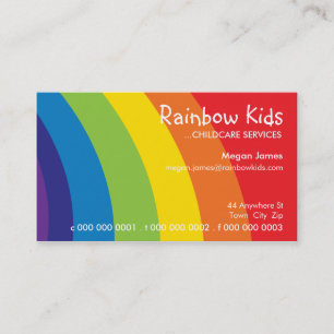 GEDURFD VISITEKAARTJE:: leuke regenboog 2L Visitekaartje
