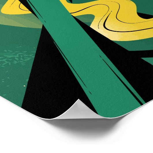 Gedurfde Abstracte kunst met golven en dynamische  Poster (Hoek)