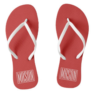 Gedurfde en moderne Jouw naam of woord Wit op ro Teenslippers