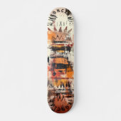 Gedurfde graffiti-geïnspireerd met Abstracte gelaa Skateboard (Voorkant)