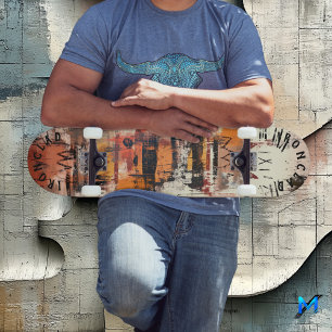 Gedurfde graffiti-geïnspireerd met Abstracte gelaa Skateboard