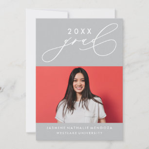 GEDURFDE GRILLIGE CALLIGRAFIE AFSTUDEREN UITNODIGI KAART