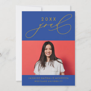 GEDURFDE GRILLIGE CALLIGRAFIE AFSTUDEREN UITNODIGI KAART