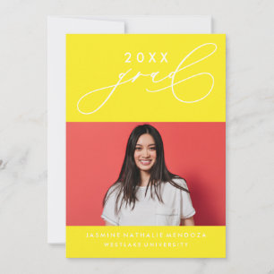 GEDURFDE GRILLIGE CALLIGRAFIE AFSTUDEREN UITNODIGI KAART