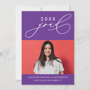 GEDURFDE GRILLIGE CALLIGRAFIE AFSTUDEREN UITNODIGI KAART