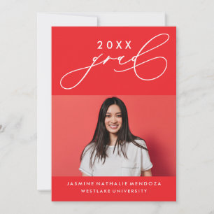 GEDURFDE GRILLIGE CALLIGRAFIE AFSTUDEREN UITNODIGI KAART