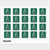 gedurfde kerstboom vierkante sticker (Vel)