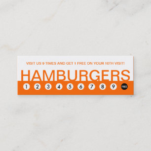 gedurfde klantenloyaliteit van HAMBURGERS Klantenkaartje