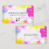 gedurfde, levendige Waterverf | visagiste Visitekaartje (Voorkant / Achterkant)