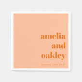 Gedurfde minimalistische perzik retro aangepaste b servet (Voorkant)