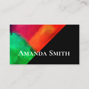 gedurfde moderne artistieke waterverf kleurrijk ab visitekaartje