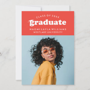GEDURFDE MODERNE RETRO AFSTUDEREN UITNODIGING VO
