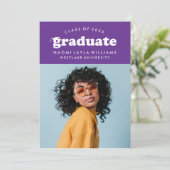 GEDURFDE MODERNE RETRO AFSTUDEREN | UITNODIGING VO (Staand voorkant)