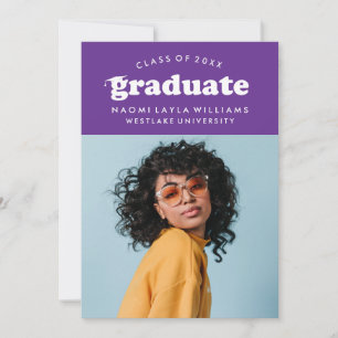 GEDURFDE MODERNE RETRO AFSTUDEREN UITNODIGING VO