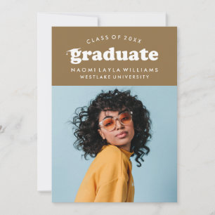 GEDURFDE MODERNE RETRO AFSTUDEREN UITNODIGING VO
