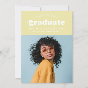 GEDURFDE MODERNE RETRO AFSTUDEREN UITNODIGING VO