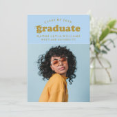 GEDURFDE MODERNE RETRO AFSTUDEREN | UITNODIGING VO (Staand voorkant)