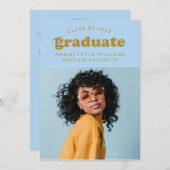 GEDURFDE MODERNE RETRO AFSTUDEREN | UITNODIGING VO (Voorkant / Achterkant)