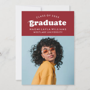 GEDURFDE MODERNE RETRO AFSTUDEREN UITNODIGING VO