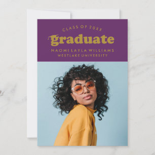 GEDURFDE MODERNE RETRO AFSTUDEREN UITNODIGING VO