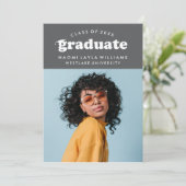 GEDURFDE MODERNE RETRO AFSTUDEREN | UITNODIGING VO (Staand voorkant)