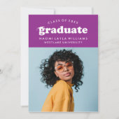 GEDURFDE MODERNE RETRO AFSTUDEREN | UITNODIGING VO (Voorkant)