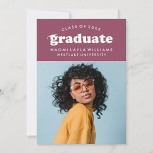 GEDURFDE MODERNE RETRO AFSTUDEREN UITNODIGING VO