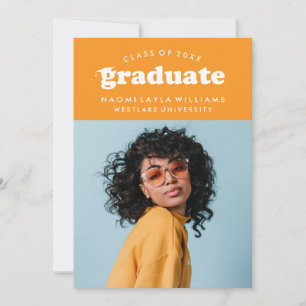 GEDURFDE MODERNE RETRO AFSTUDEREN UITNODIGING VO