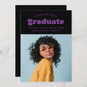 GEDURFDE MODERNE RETRO AFSTUDEREN | UITNODIGING VO (Voorkant / Achterkant)