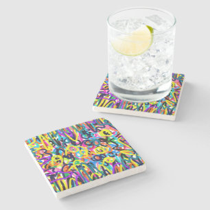 Gedurfde Pop Art Stenen Onderzetter