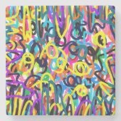 Gedurfde Pop Art Stenen Onderzetter (Voorkant)