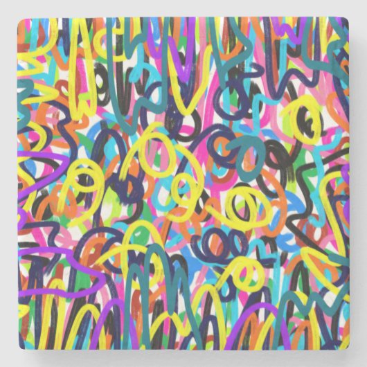 Gedurfde Pop Art Stenen Onderzetter (Voorkant)