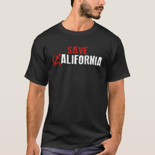 Gedurfde Sovjet-stijl SAVE CALIFORNIË T-shirt
