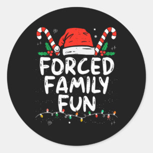 Gedwongen familie Fun Sarcastic Kerstmis Funny Ronde Sticker