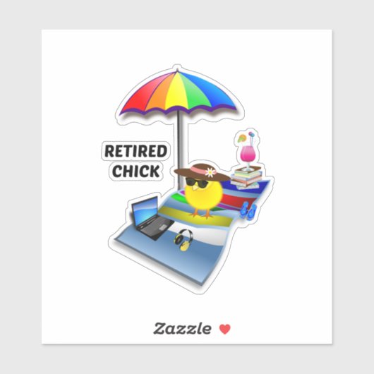 Gee Chick, kleurrijk en schattig, Sticker (Vel)