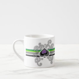 Geebots aromantic pride spade logo espresso cup kop