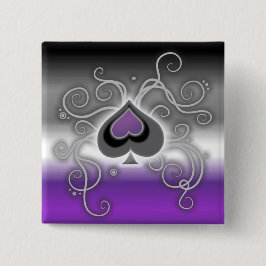 Geebots kleur ace spade logo pride vlag vierkante button 5,1 cm