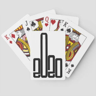 Geef 2020 de vinger 2020 eenden pokerkaarten